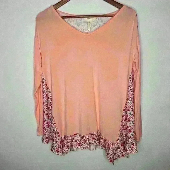 Matilda Jane Sing it out long sleeve swing top peach floral Sz S - Picture 7 of 7